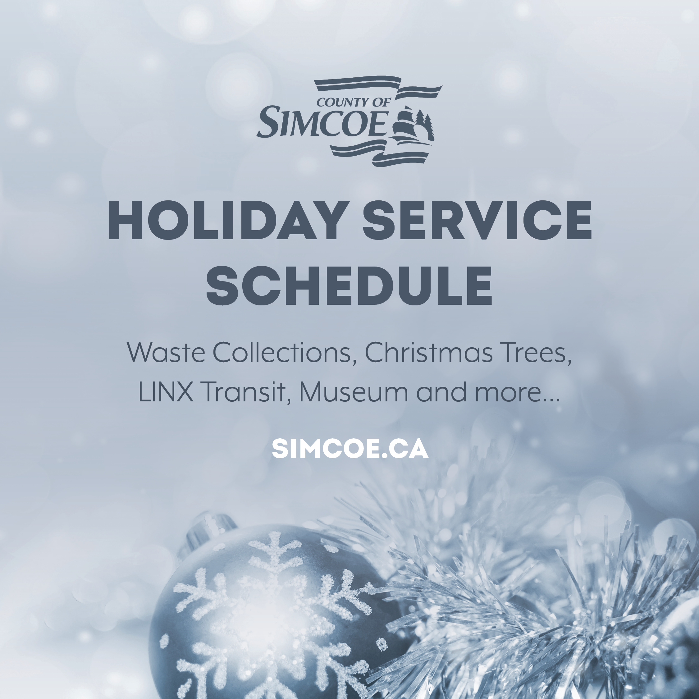 Holiday Service Schedule