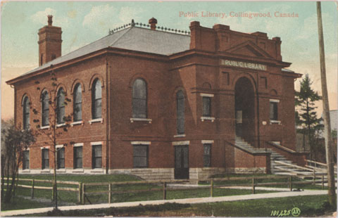 Postcard Collingwood Public Library ca 1904-1915