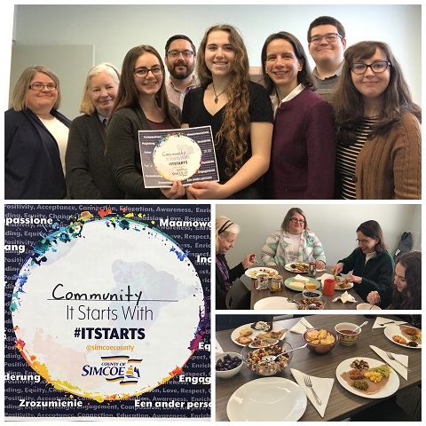 Archives staff celebrating #ItStarts 2019 with a shared meal
