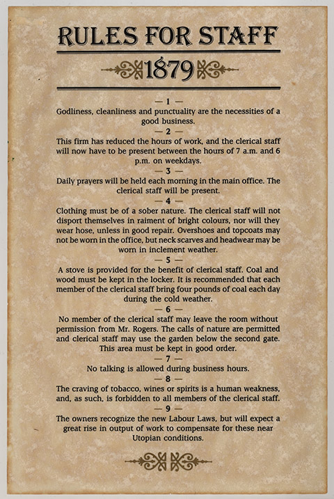 Rules for Staff, 1879 