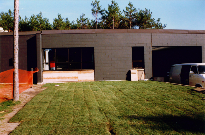 Exterior of the Archives building during 1991 renovation.

