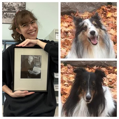 Jenna Kondo, Archives Reference Coordinator, and her boys:  Jazzy and TJ.